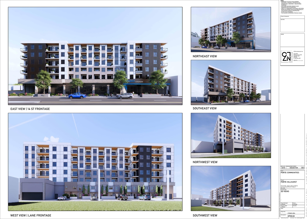 Rendering of building from page 2 of the file 'DMAP Plans (Submitted) DP2025-07167 (4MB) 2025-12-11'
