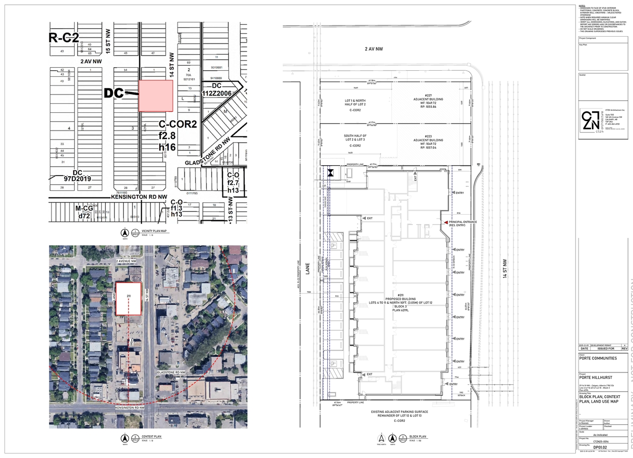 Construction site plan for project from page 3 of the file 'DMAP Plans (Submitted) DP2025-07167 (4MB) 2025-12-11'