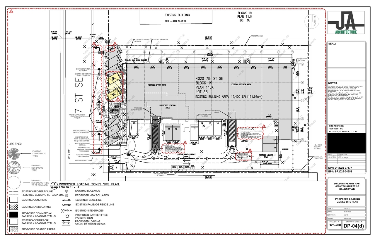 Construction site plan for project from page 10 of the file 'DMAP Plans (Submitted) DP2025-07177 (7MB) 2026-06-2'