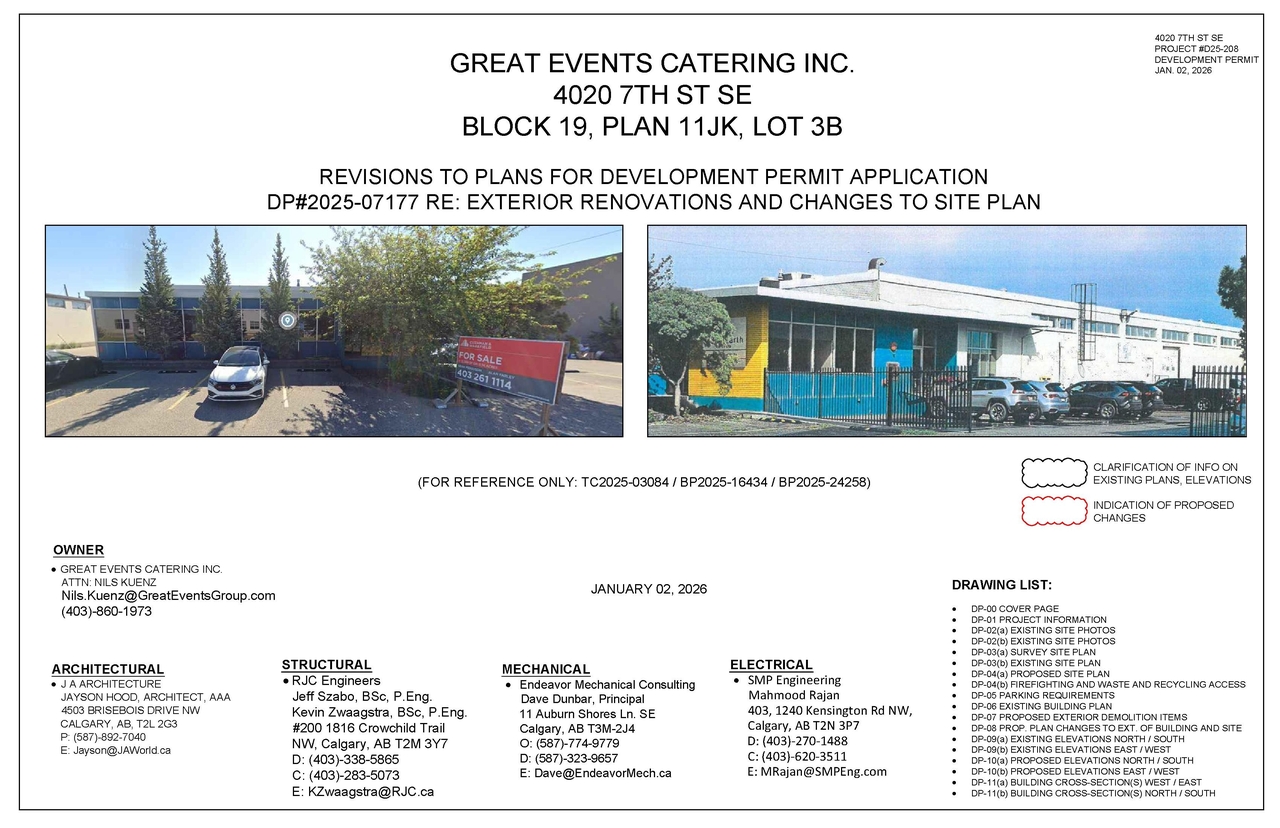 Construction site plan for project from page 1 of the file 'DP2025-07177 DMAP Plans (Submitted) 2026-01-05 (5MB)'