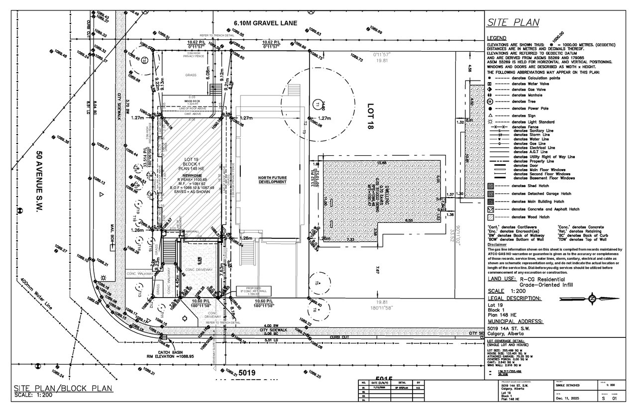 Construction site plan for project from page 5 of the file 'DP2025-07209 DMAP Plans Submitted 2025-12-15 (4MB)'