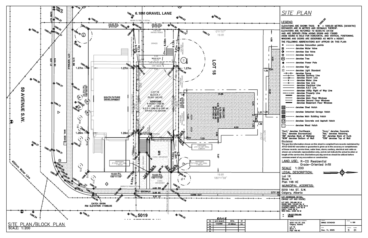 Construction site plan for project from page 5 of the file 'DP2025-07210 DMAP Plans Submitted 2025-12-15 (4MB)'