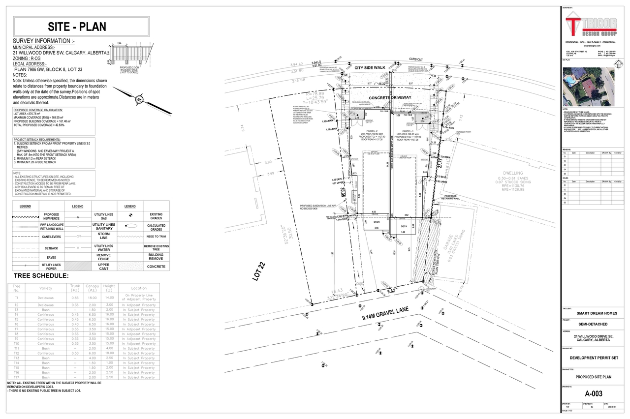 Construction site plan for project from page 4 of the file 'PDA2025-09275 - DMAP Plans Amended (7MB) 2026-03-11'