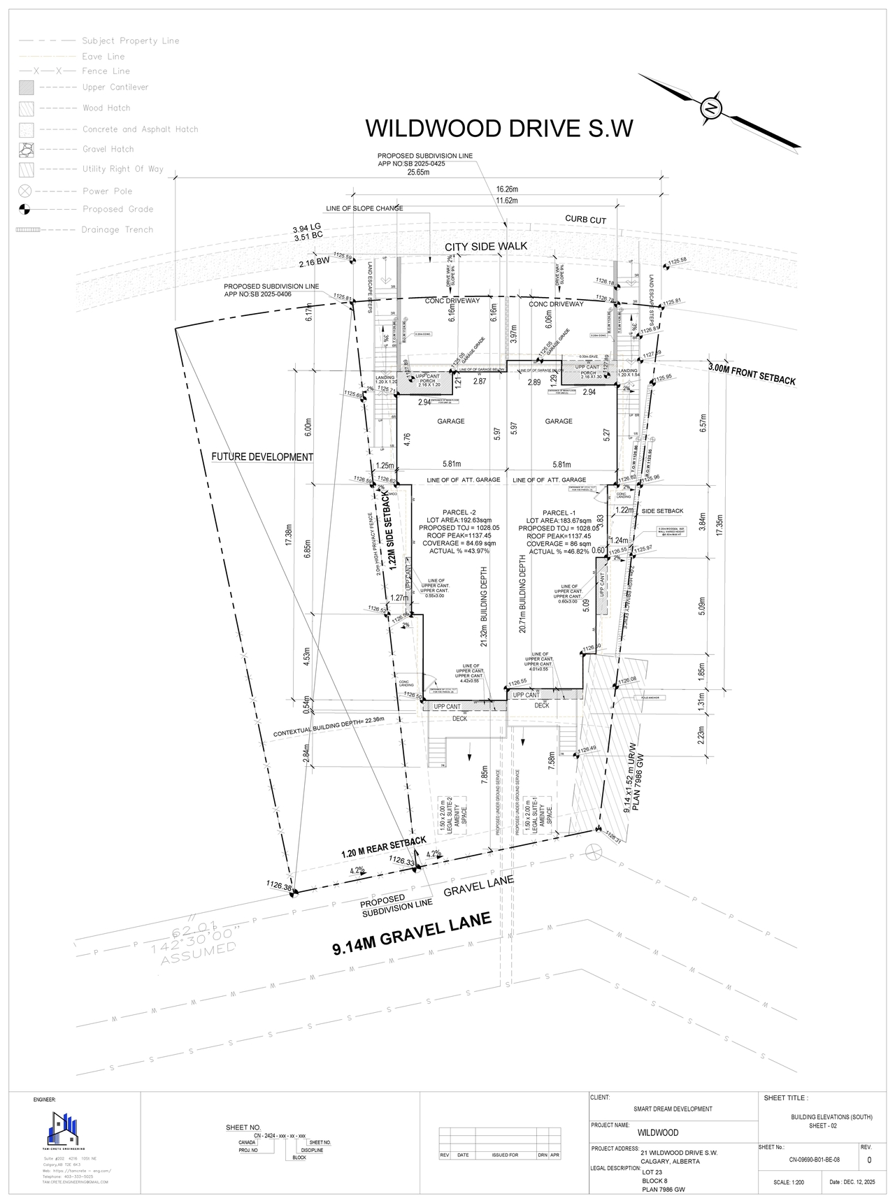 Construction site plan for project from page 7 of the file 'DP2025-07213 DMAP Plans Submitted (3MB) 2025-12-15.'