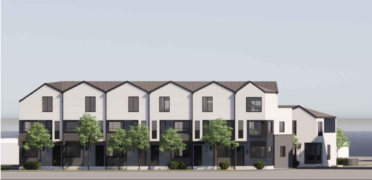 Rendering of building from page 1 of the file 'DP2025-07227 DMAP Plans (Submitted) 2025-12-13 (8MB)'