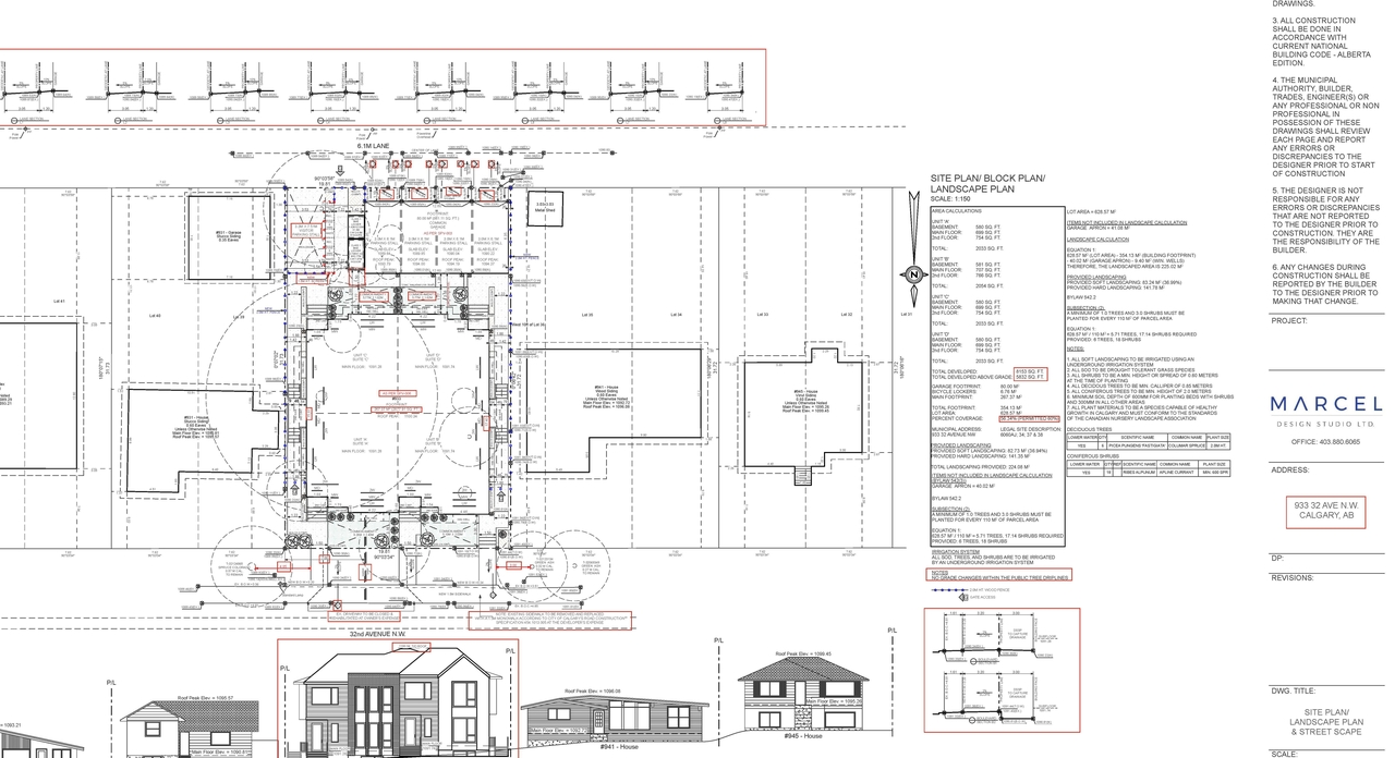 Construction site plan for project from page 1 of the file 'DP2025-07234 DMAP Plans (Amended)  2026-05-13 (1MB)'