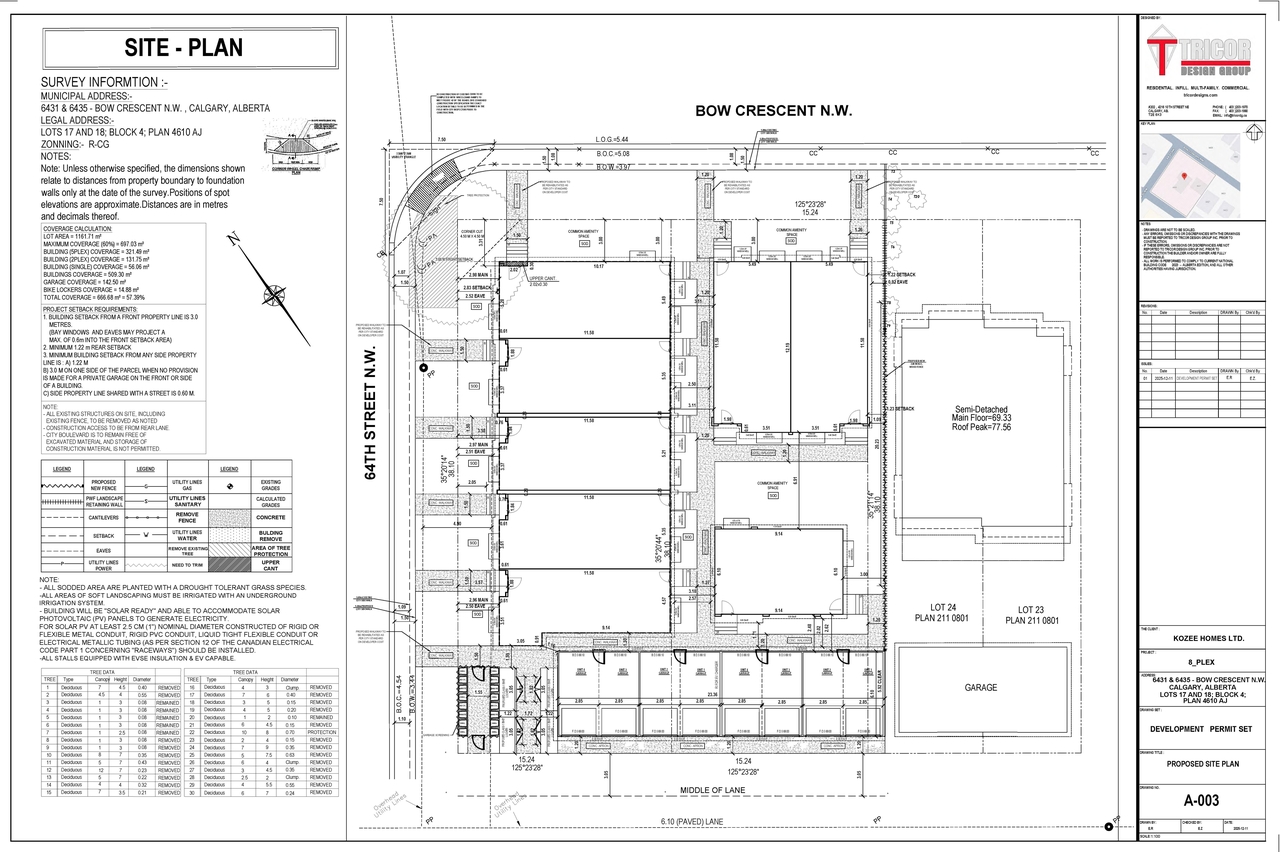 Construction site plan for project from page 1 of the file 'DMAP Plans (Submitted) DP2025-07291 (4MB) 2025-12-16'