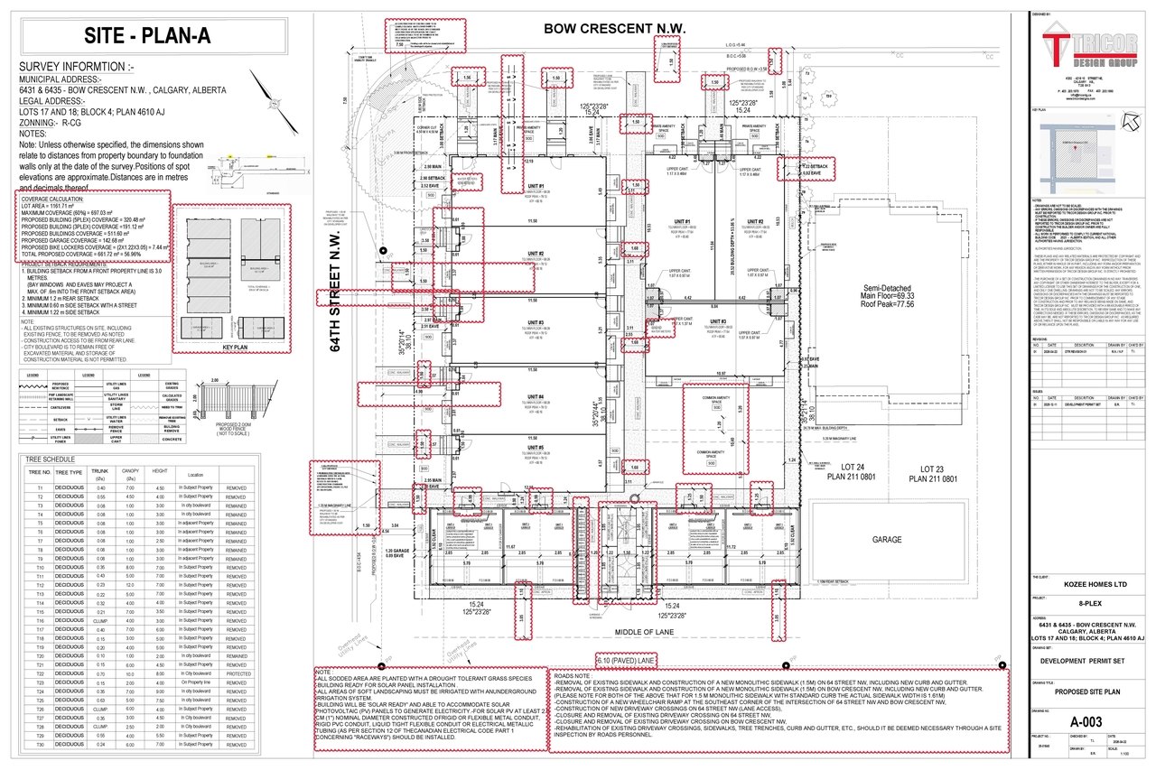 Construction site plan for project from page 5 of the file 'DP2025-07291 DMAP Plans (Amended) 2026-04-22 (7MB)'