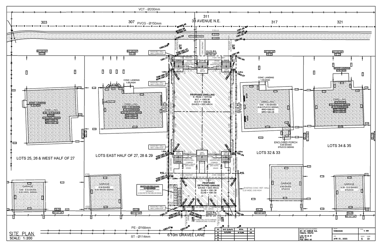 Construction site plan for project from page 2 of the file 'DP2025-07314 DMAP Plans (Submitted) 2025-12-17 (5MB)'