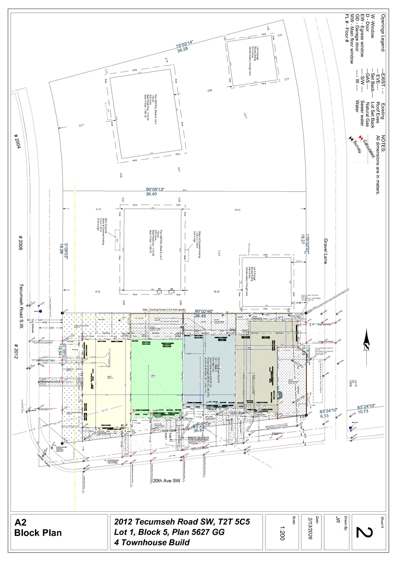 Construction site plan for project from page 2 of the file 'DP2025-07338 DMAP Plans Submitteed (8MB) 2026-02-19'