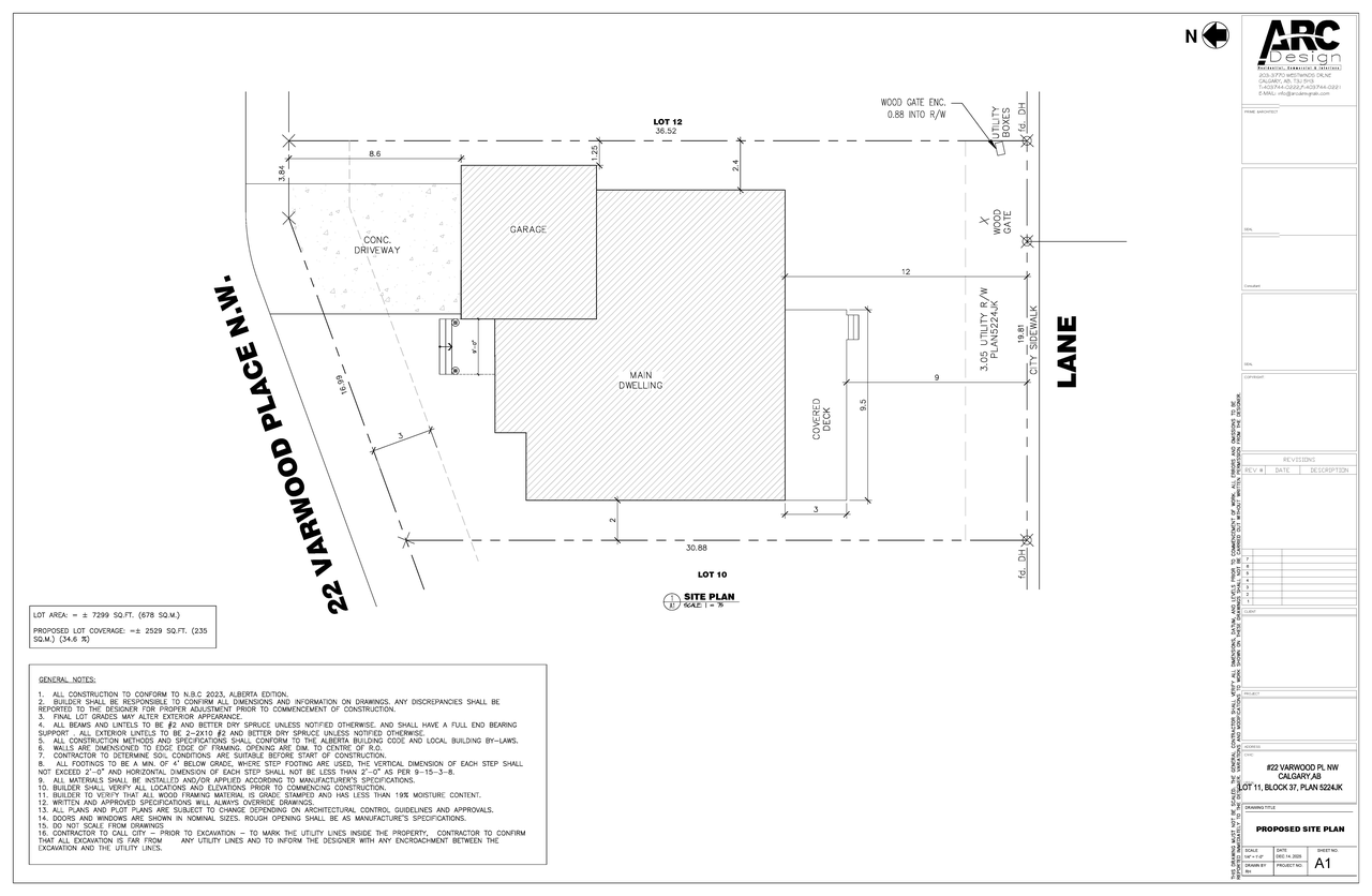 Construction site plan for project from page 2 of the file 'DP2025-07370 DMAP Plans Submitted (4MB) 2026-02-24'