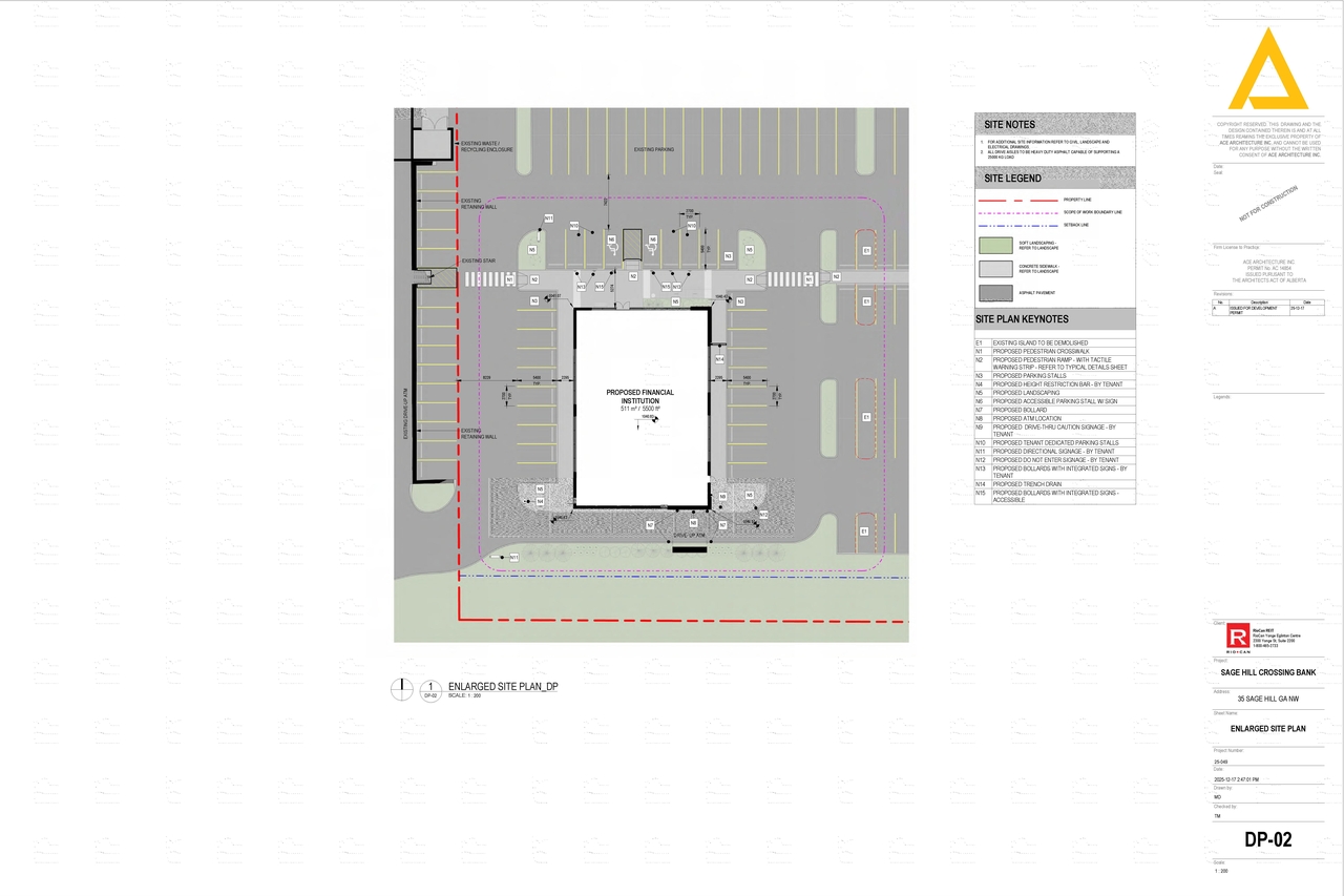 Construction site plan for project from page 3 of the file 'DMAP Plans (Submitted) DP2025-07418 (1MB) 2025-12-22'