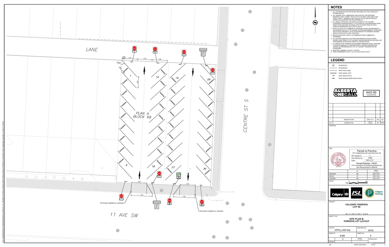 Construction site plan for project from page 1 of the file 'DMAP Plans (Submitted) DP2025-07423 (2MB) 2025-12-23'