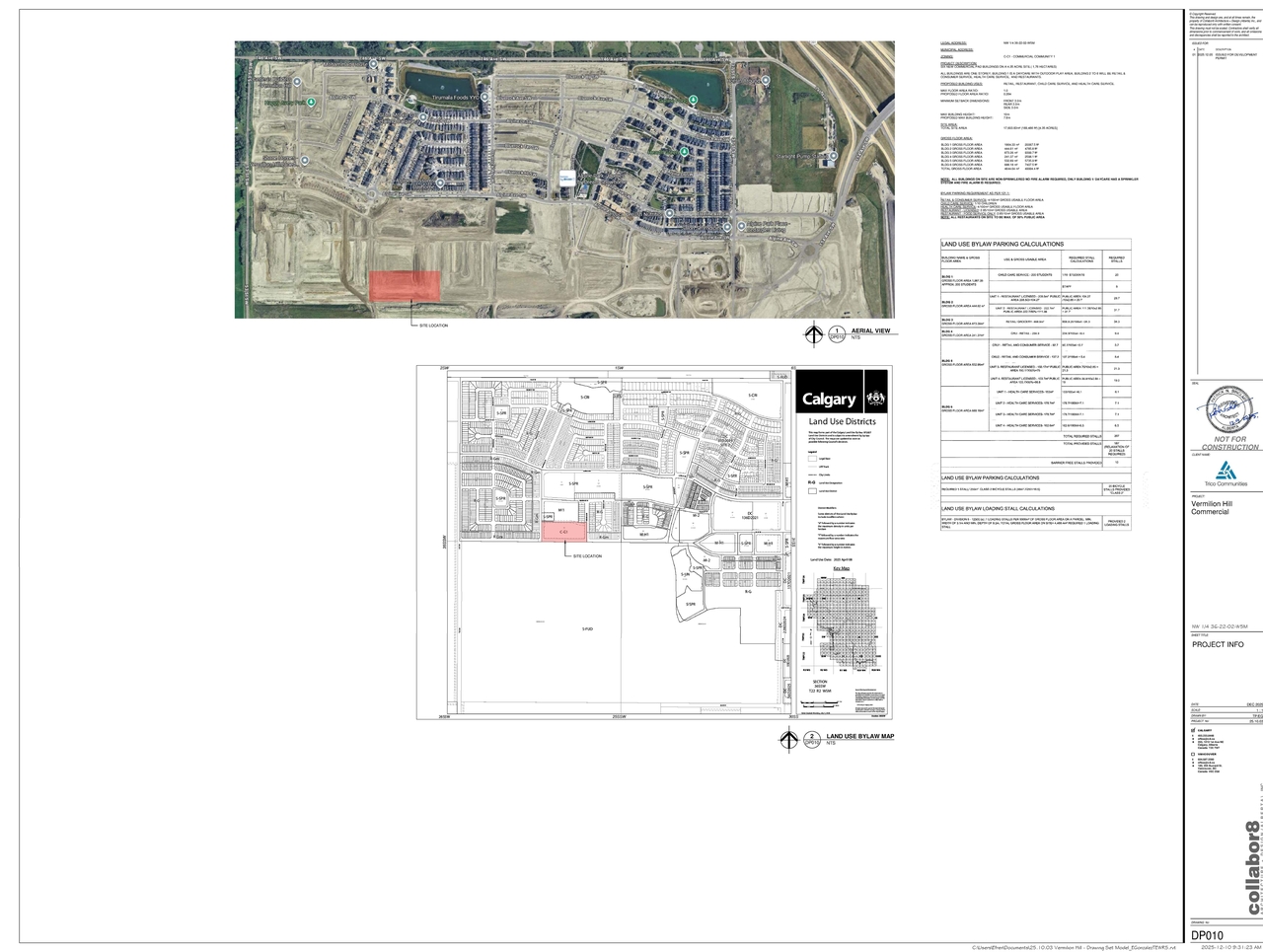 Construction site plan for project from page 2 of the file 'DP2025-07425 DMAP Plans (Submitted) 2025-12-23 (10MB)'