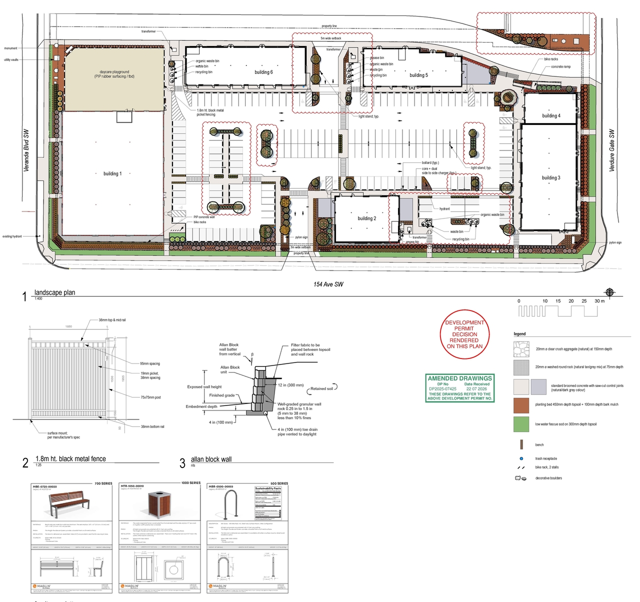 Construction site plan for project from page 12 of the file 'DP2025-07425 - DMAP DECISION RENDERED (23MB) 2026-07-23'