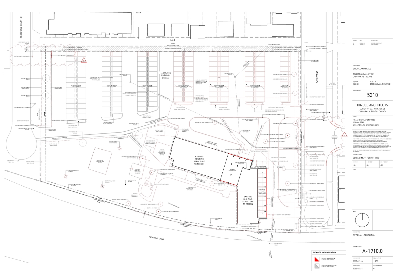Construction site plan for project from page 3 of the file 'DP2025-07446 DMAP Plans (Amended) 2026-06-24 (14MB)'