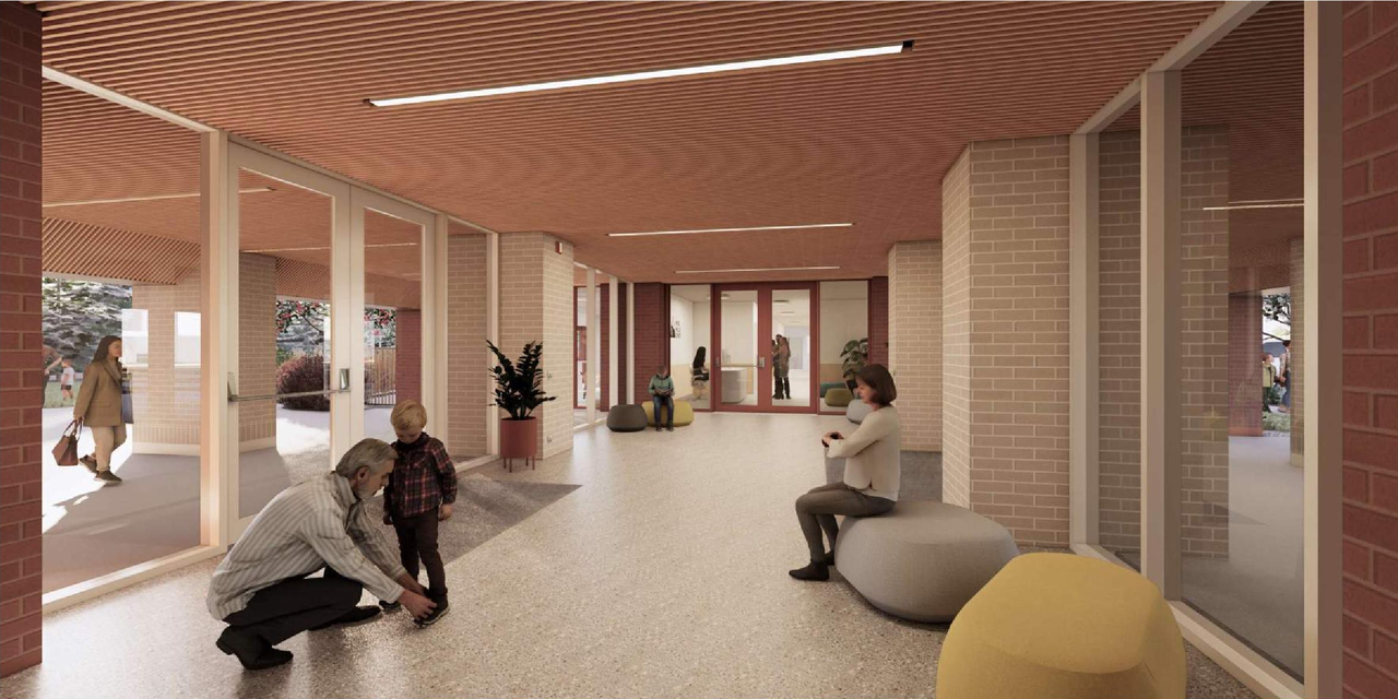 Rendering of building from page 1 of the file 'DP2025-07446 DMAP Plans Submitted 2025-12-23 (14MB)'