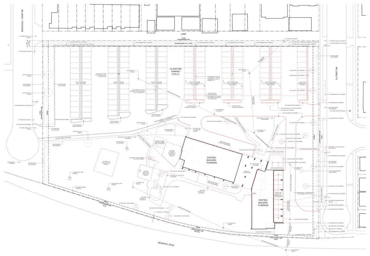 Construction site plan for project from page 2 of the file 'DP2025-07446 DMAP Plans Submitted 2025-12-23 (14MB)'
