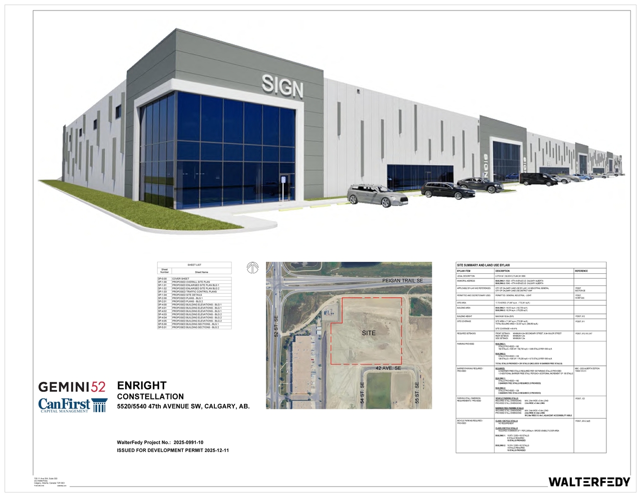 Construction site plan for project from page 1 of the file 'DMAP Plans (Submitted) DP2025-07461 (4MB) 2025-12-23'