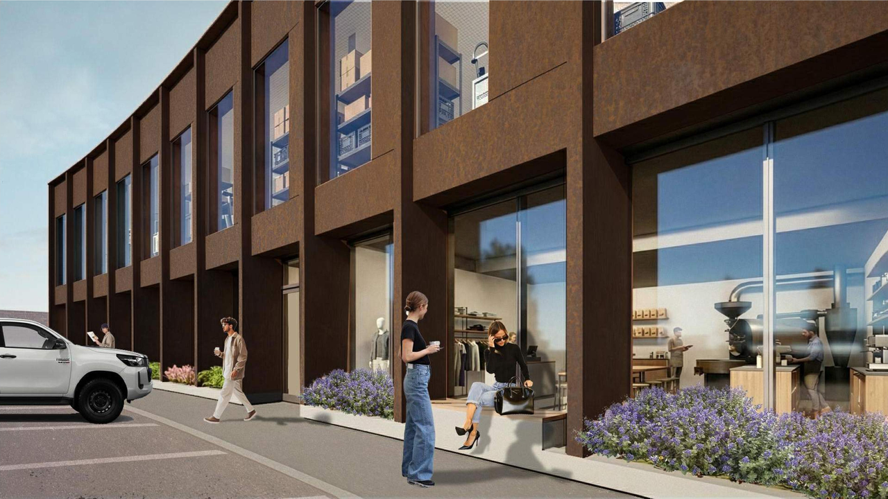 Rendering of building from page 5 of the file 'DP2025-07468 DMAP Plans (Submitted) 2026-02-17 (9MB)'