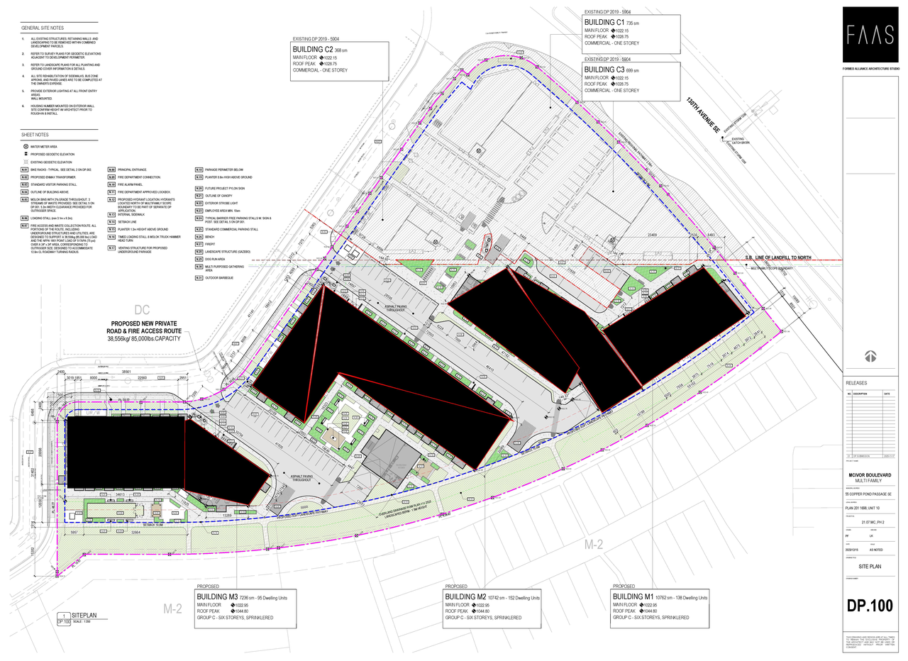Construction site plan for project from page 3 of the file 'DMAP Plans (Submitted) DP2025-07469 (5MB) 2025-12-23'