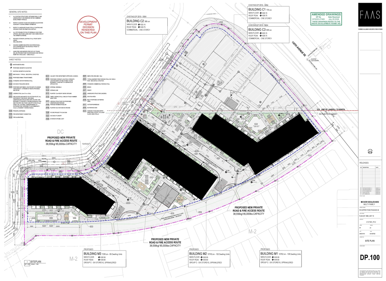 Construction site plan for project from page 4 of the file 'DP2025-07469 - DMAP PLANS - DECISION RENDERED - 2026-08-31 (15MB)'