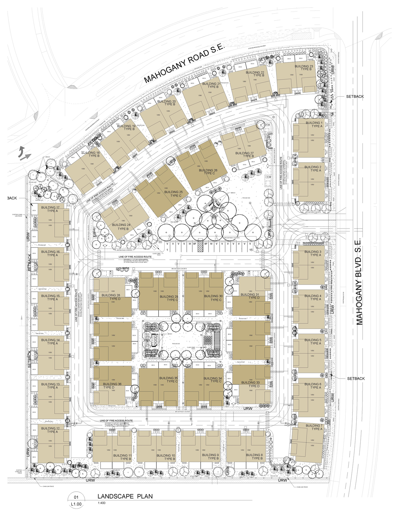 Construction site plan for project from page 44 of the file 'DP2025-07516 DMAP Plans (Amended) 2026-04-07 (17MB)'