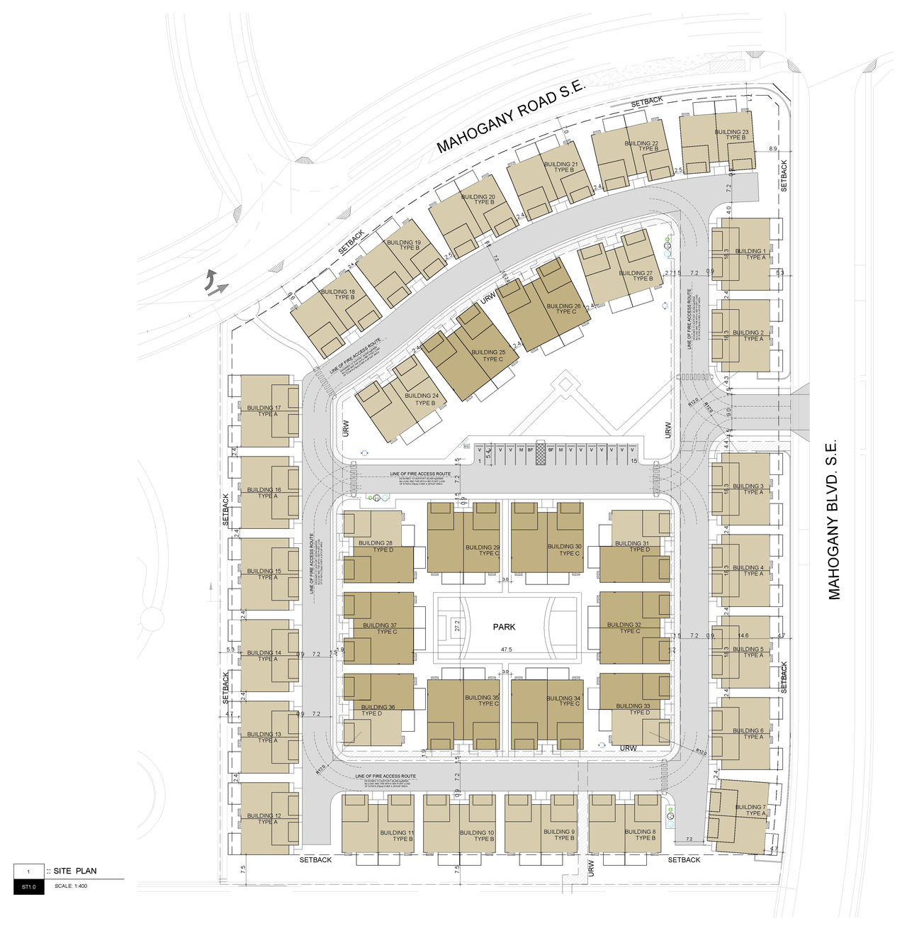 Construction site plan for project from page 4 of the file 'DMAP Plans (Submitted) DP2025-07516 (10MB) 2025-12-30'
