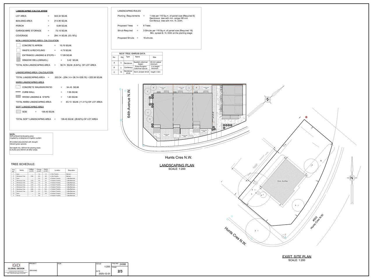 Construction site plan for project from page 2 of the file 'DP2026-00005 DMAP Plans Submitted (2MB) 2026-01-02'