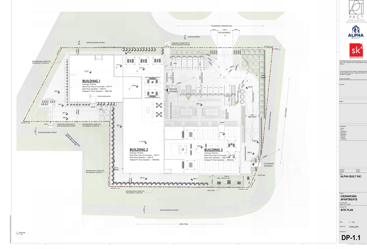 Construction site plan for project from page 3 of the file 'DP2026-00006 DMAP Plans (Amended) 2026-04-23 (14MB)'