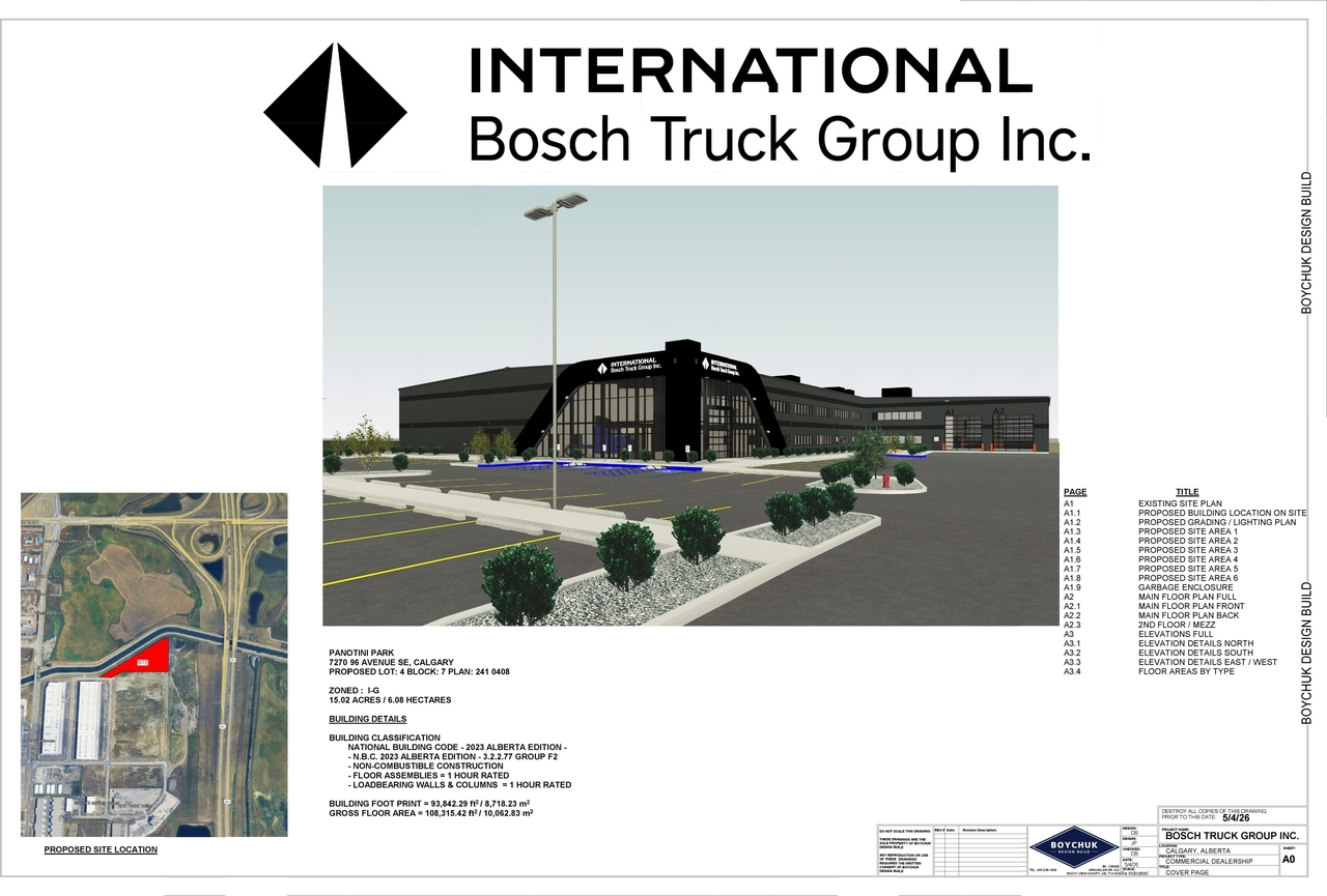 Rendering of building from page 1 of the file 'DP2026-00008 DMAP Plans Submitted (16MB) 2026-05-05'