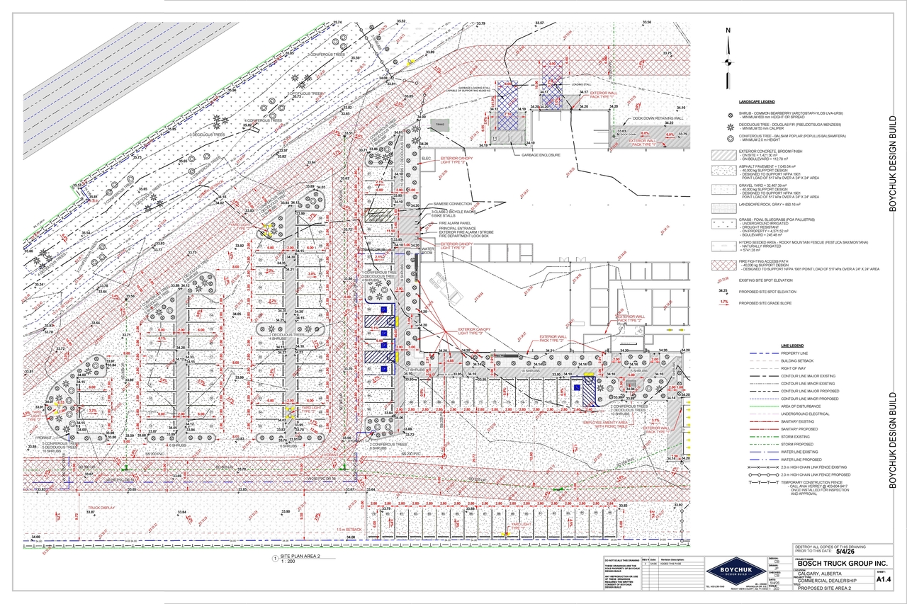 Construction site plan for project from page 6 of the file 'DP2026-00008 DMAP Plans Submitted (16MB) 2026-05-05'