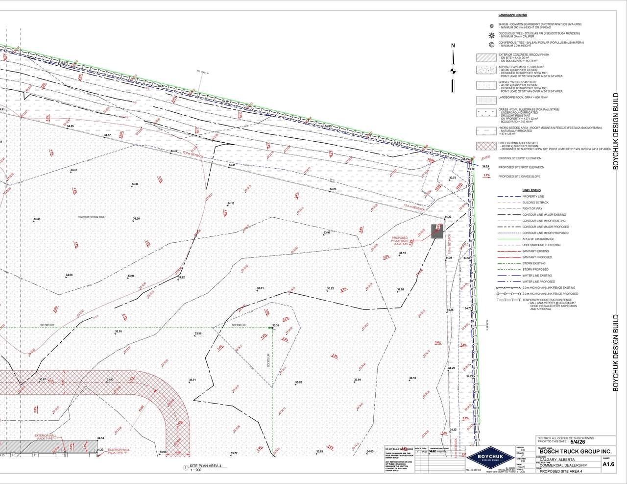Construction site plan for project from page 8 of the file 'DP2026-00008 DMAP Plans Submitted (16MB) 2026-05-05'