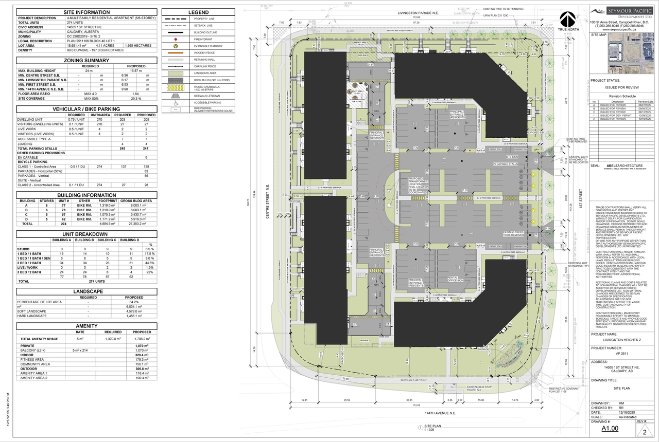 Construction site plan for project from page 12 of the file 'DP2026-00012 DMAP Plans Submitted (11MB) 2026-01-02'