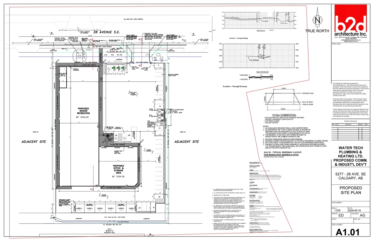 Construction site plan for project from page 6 of the file 'DP2026-00028 DMAP Plans (Amended) 2026-05-25 (5MB)'