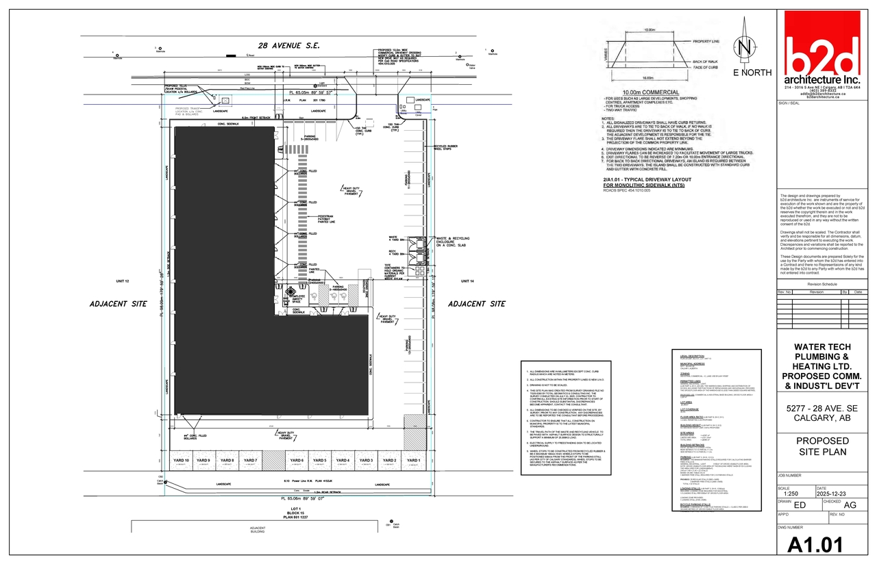 Construction site plan for project from page 7 of the file 'DP2026-00028 DMAP Plans Submitted (5MB) 2026-01-05'