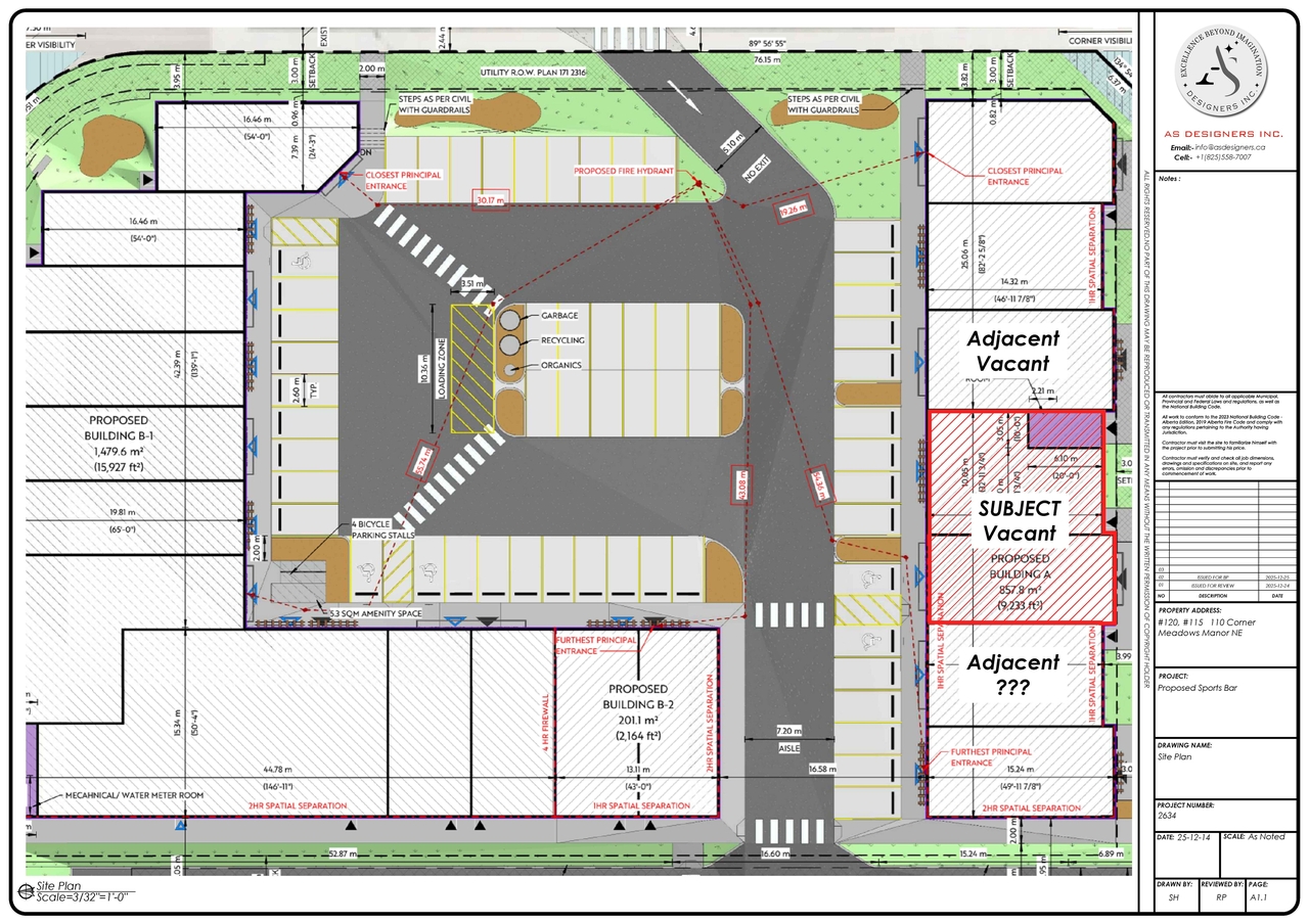 Construction site plan for project from page 1 of the file 'DP2026-00062 DMAP Plans Submitted (4MB) 2026-01-23'