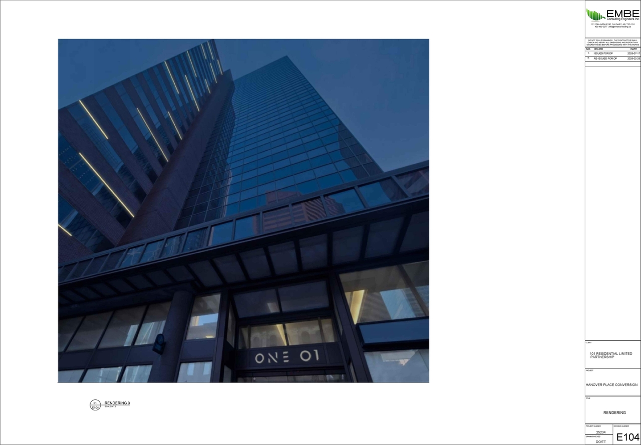 Rendering of building from page 11 of the file 'DP2026-00069 DMAP Plans Submitted 2026-09-03 2MB'