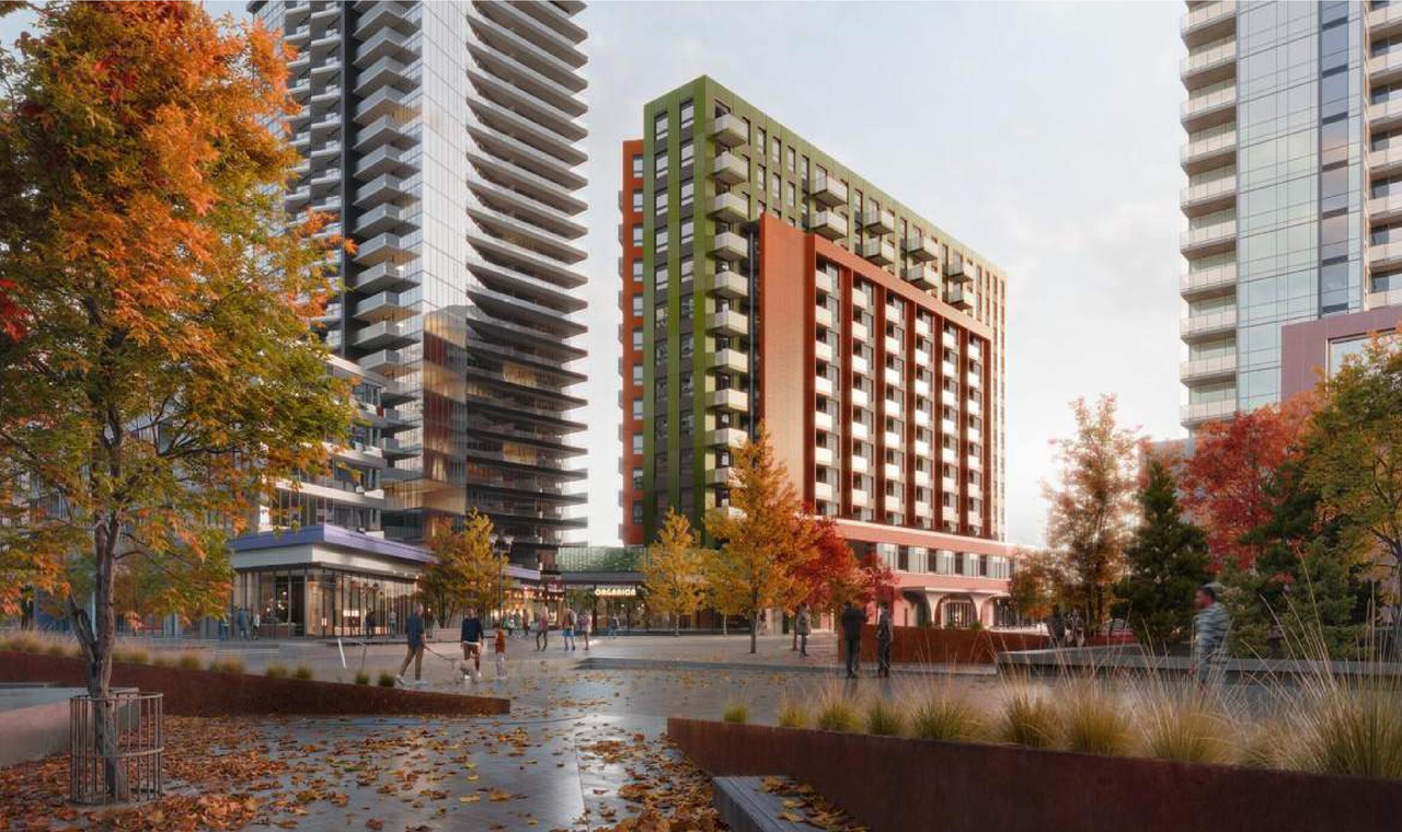 Rendering of building from page 1 of the file 'DP2026-00127 DMAP Plans (Submitted) 2026-02-05 (13MB)'