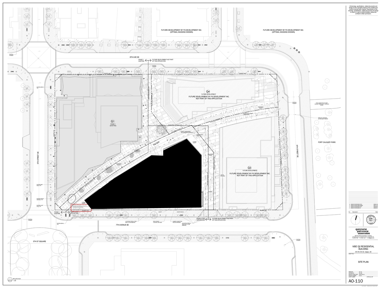 Construction site plan for project from page 5 of the file 'DP2026-00127 DMAP Plans (Submitted) 2026-02-05 (13MB)'