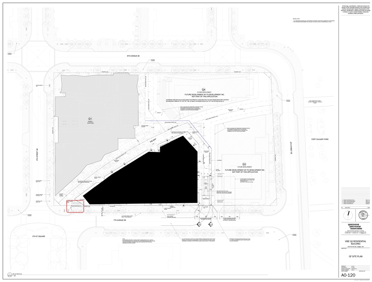 Construction site plan for project from page 6 of the file 'DP2026-00127 DMAP Plans (Submitted) 2026-02-05 (13MB)'