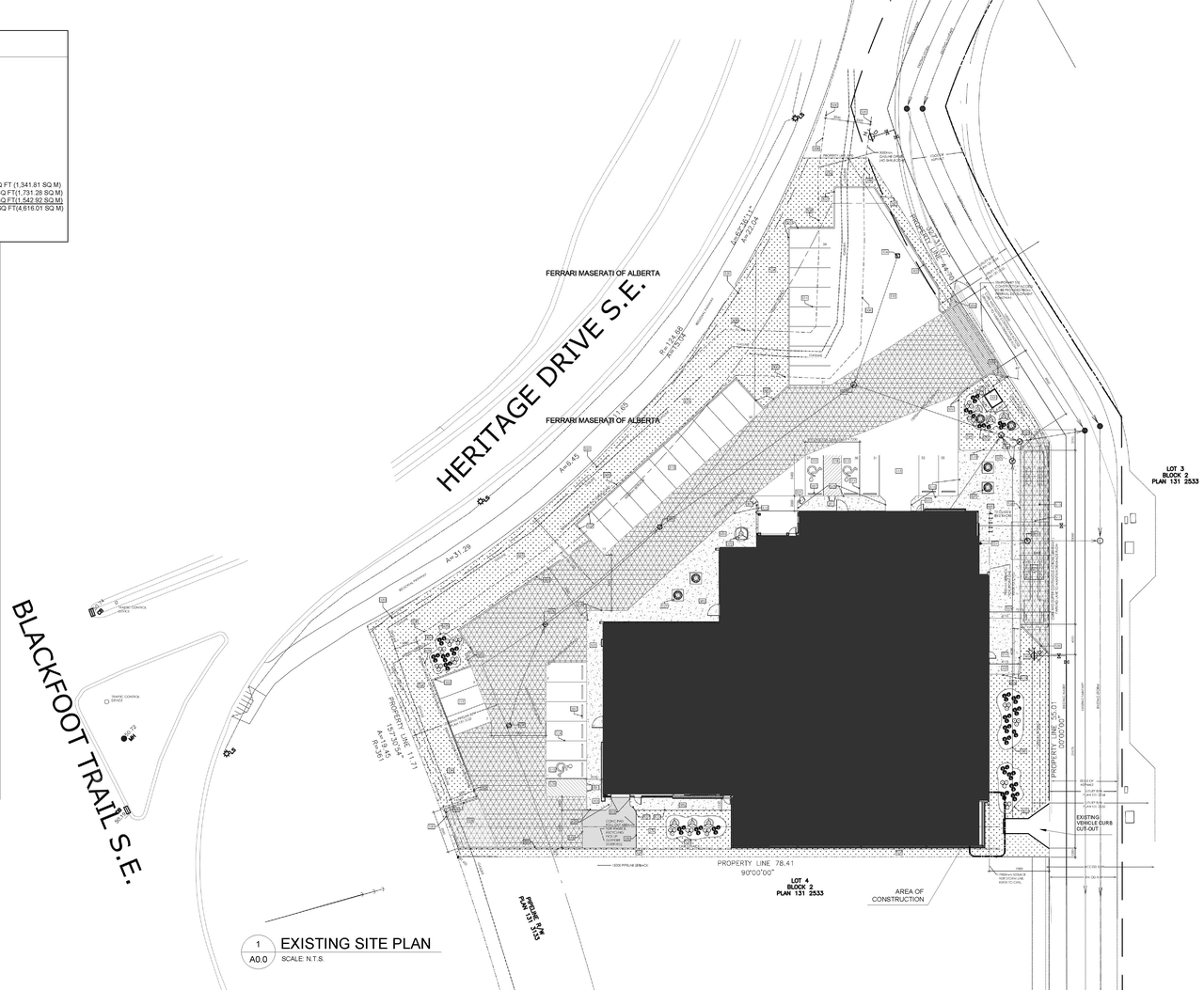 Construction site plan for project from page 1 of the file 'DP2026-00132 DMAP Plans Submitted (2MB) 2026-01-12'