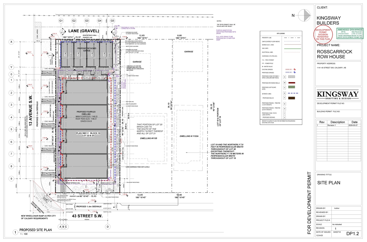 Construction site plan for project from page 3 of the file 'DP2026-00223 DMAP Plans (DECISION RENDERED) 2026-06-24 (4MB)'