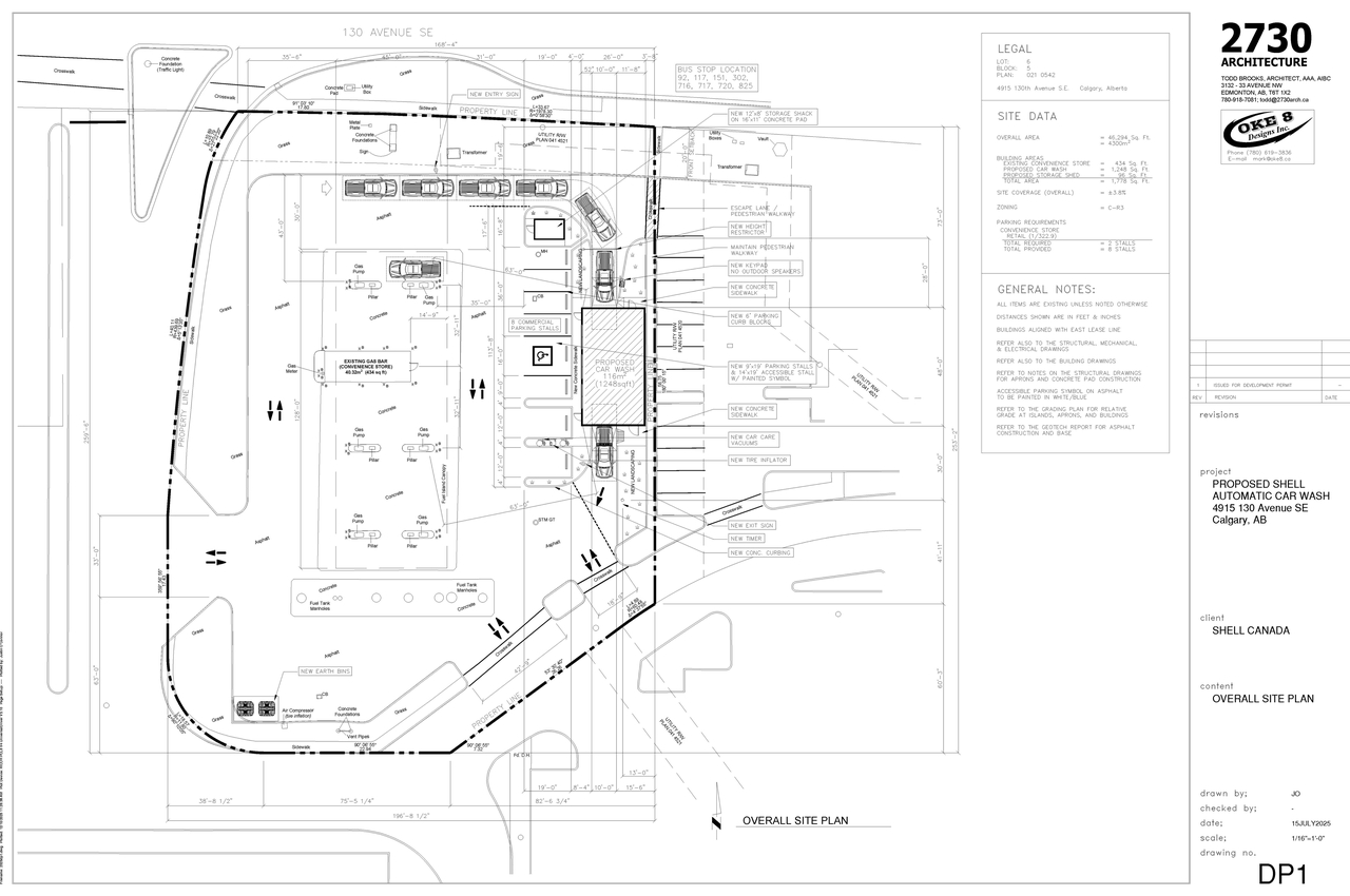 Construction site plan for project from page 1 of the file 'DP2026-00282 DMAP Plans (Submitted) 2026-01-19 (2MB)'