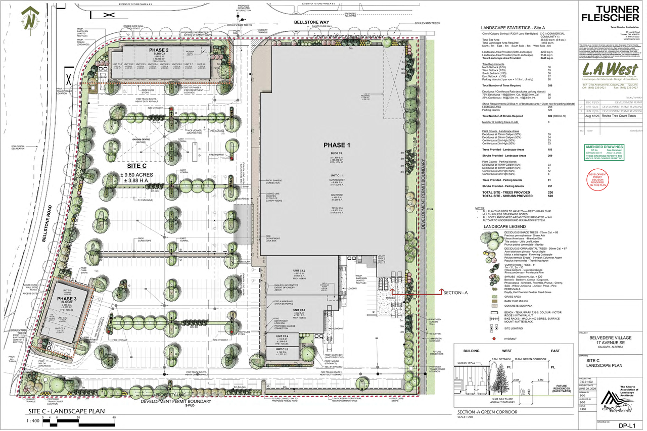Construction site plan for project from page 9 of the file 'DP2026-00317 - DMAP DECISION RENDERED (7MB) 2026-08-13'