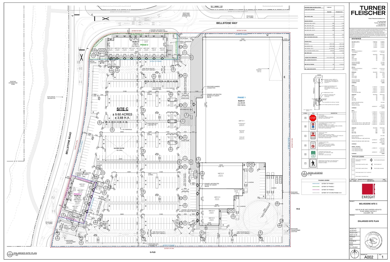 Construction site plan for project from page 2 of the file 'DP2026-00317 DMAP Plans (Submitted) 2026-01-20 (9MB)'