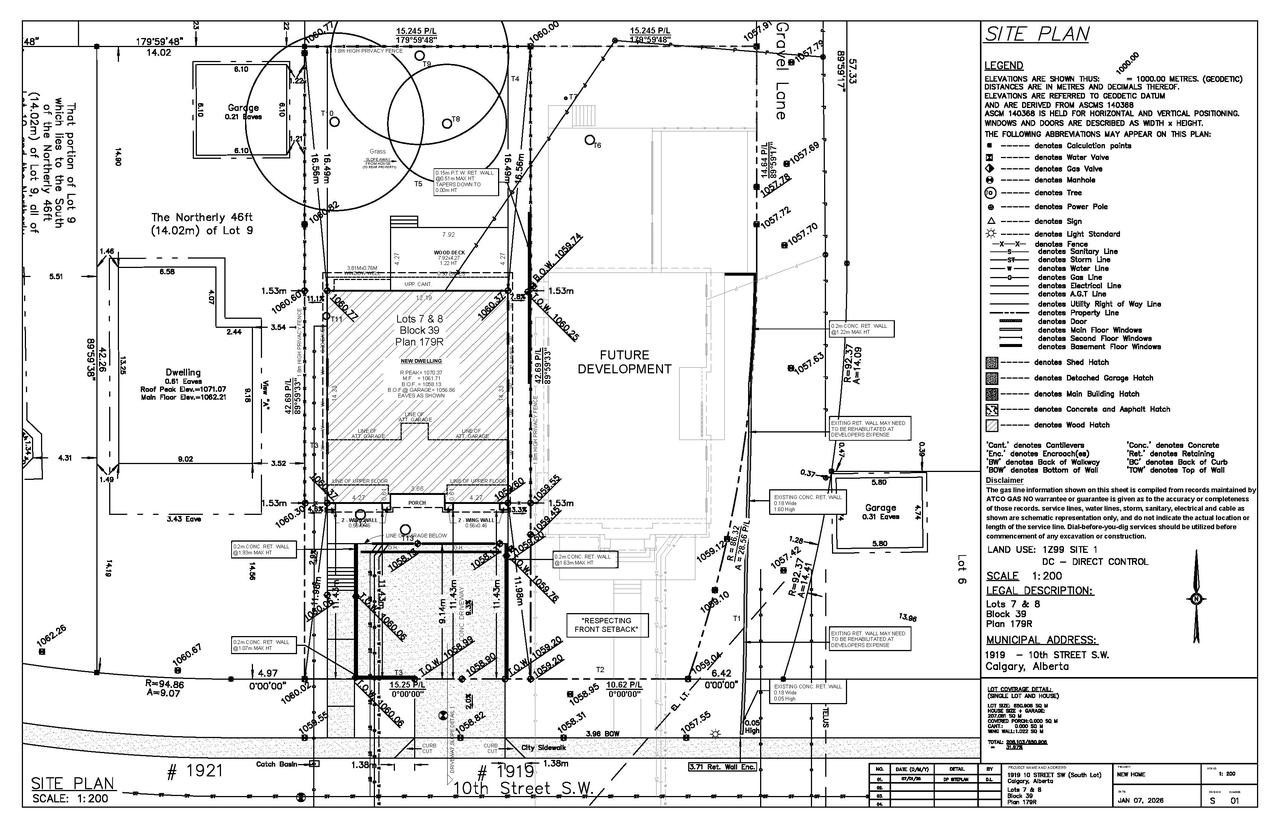 Construction site plan for project from page 1 of the file 'DP2026-00374 DMAP Plans (Submitted) 2026-01-22 (4MB)'