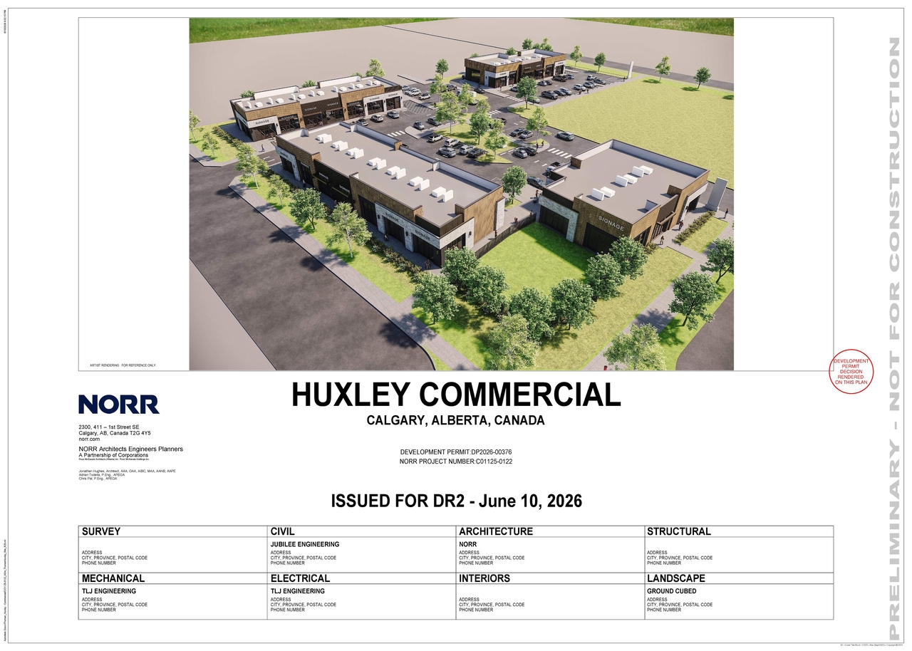 Construction site plan for project from page 1 of the file 'DP2026-00376 - DMAP DECISION RENDERED (11MB) 2026-07-21'