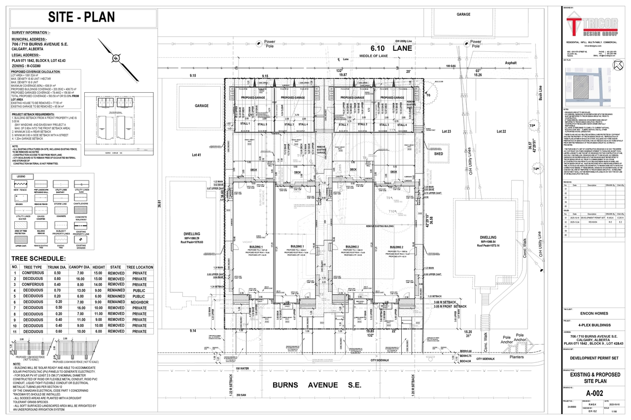 Construction site plan for project from page 4 of the file 'DP2026-00427 DMAP Plans Submitted (9MB) 2026-01-26'