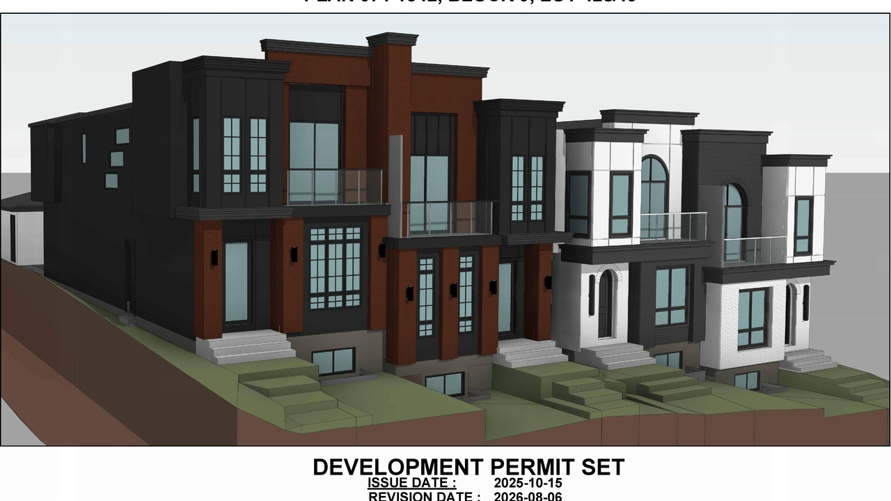 Rendering of building from page 1 of the file 'DP2026-00427 - DMAP PLANS - AMENDED - 2026-08-13 (11MB)'